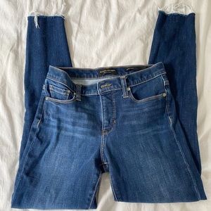 EUC Banana Republic Premium Skinny Jeans, Frayed Ends